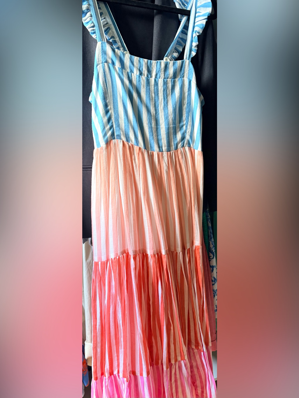 Oliphant Ruffle Midi Dress Nassau Pink M Medium Nwt